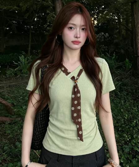 2 2 인 면 와 사고 방식 260 그램 여름 새로운 패션 다용도 몸매 가꾸기 슬림해 보이는 반팔 여성