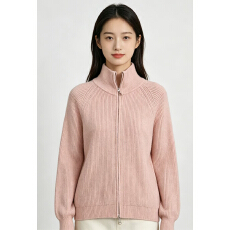 批发半高领拉链慵懒风毛衣外套<b class='q'>女</b>秋冬季2026新款设计感针织<b class='q'>开衫</b>上衣