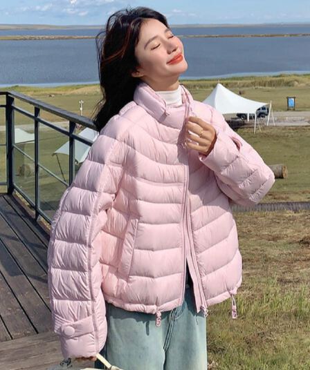 한국 스타일 루즈핏 2026 새로운 다운 재킷 여성 갈비 살 버블 푸 내부 및 외부 같은 재료 거북이 쇼트 스타일 코튼 자켓