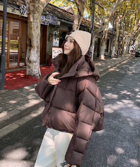 작은 키 아래 면화 의류 여성 짧은 2025 년 겨울 새로운 한국 스타일 루즈핏 두꺼운 면 옷 재킷 목화 진딧물 트렌디