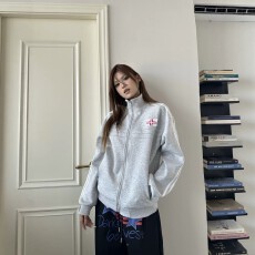 美式刺绣立领卫衣早秋薄款英格兰训练服休闲运动夹克开衫拉链外套