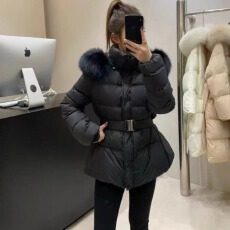 韩系温柔风毛领收腰面包服羽绒棉衣冬季外套厚棉袄新款韩版棉服女