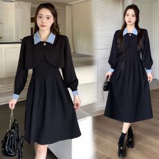 批发两件套】大码微胖mm短款<b class='q'>外套</b>上衣女百褶a字吊带<b class='q'>连衣裙</b>子套装
