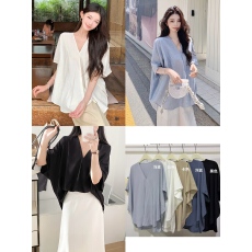 批发休闲百搭V领<b class='q'>蝙蝠</b>袖上衣