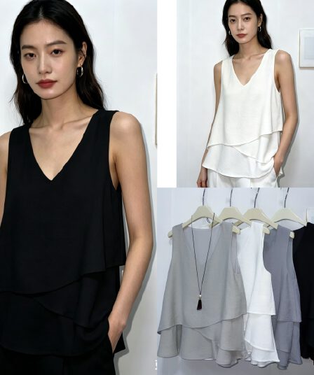 한 부서 캐주얼 다용도 불규칙 수준 조끼 맨위