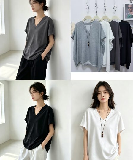 한 부서 캐주얼 다용도 V넥 풀오버 맨위