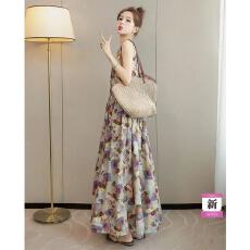 批发圆领油画风背心裙2026夏装新女士印花长款<b class='q'>连衣裙</b>