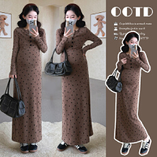 批发实拍现~<b class='q'>秋</b>冬法式碎花长袖针织蝴蝶印花连衣裙