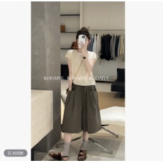 批发夏季新款韩系显瘦休闲宽松百搭针织上衣（不能机洗）➕<b class='q'>裤</b>子
