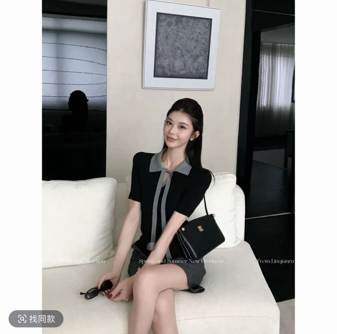 린 천 입력 지능 자매 새로운 품격 슬림해 보이는 고급 센스 회색 색상 시스템 캐주얼 패션 세트