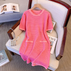 批发<b class='q'>实拍</b><b class='q'>大码</b><b class='q'>女装</b>胖MM夏装气质名媛小香风圆领重工钉珠显瘦减龄连衣裙