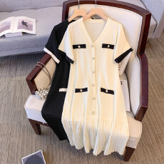 批发<b class='q'>实拍</b><b class='q'>大码</b><b class='q'>女装</b>夏装新款胖MM时尚洋气拼接显瘦遮肚法式气质连衣裙