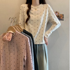 批发胖MM韩系半高领波点打底衫女秋冬木耳边<b class='q'>毛衣</b>超好看内搭针织衫上衣