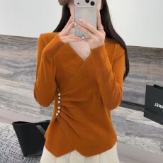 批发<b class='q'>胖</b><b class='q'>mm</b><b class='q'>大码</b>女装灰色波点半高领花边针织衫女秋冬内搭打底衫气质上衣