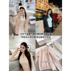 批发韩雨嘉冬日美纪C*EL25滑雪北极绒纱线 小香风手钩娃娃领毛衣