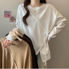 批发新款大码设计感拼接不规则卫衣女秋<b class='q'>冬</b>胖MM宽松遮肚子洋气长袖卫衣