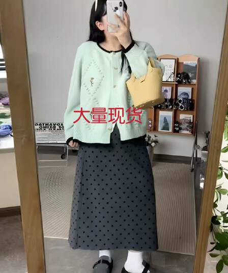 빅 사이즈 한 부서 다용도 자카드 작은 샤넬 스타일 니트 오픈 가디건 이른 가을 새로운 마이크로 지방 mm 슬림해 보이는 스웨터 코트 맨위