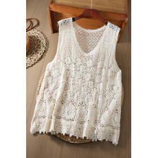 批发实拍26<b class='q'>镂空</b>花朵<b class='q'>针织</b>马甲背心女春夏外穿中长款V领无袖<b class='q'>罩衫</b>百搭