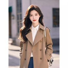批发2025年新款高端外套女春<b class='q'>秋</b>英伦风独特超好看卡其色气质风衣外套女