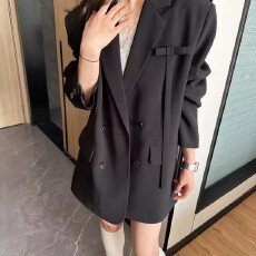批发西装女2025秋冬新款韩版宽松小个子今年流行法式西服休闲中长外套