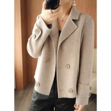 批发2025新款毛呢大衣女<b class='q'>短款</b>高端双面呢休闲小个子呢子西装毛呢外套女