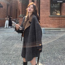 批发灰色西装毛呢<b class='q'>外套</b>女2025新款爆款秋冬小个子高级感超好看呢子大衣