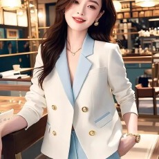批发小香风双排扣西装外套女春季2026年新款设计时尚百搭独特显瘦上衣