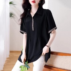 批发欧货大码<b class='q'>短袖</b><b class='q'>t</b><b class='q'>恤</b>女夏季2026新款中长款上衣胖mm宽松遮肚子<b class='q'>雪纺</b><b class='q'>衫</b>