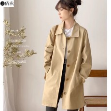 批发<b class='q'>风衣外套</b>女春冬季2026新款<b class='q'>韩版</b>气质宽松显瘦学生小个子中长款大衣