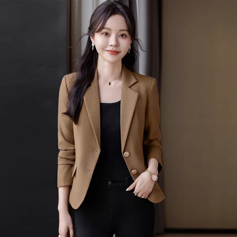 RY74652# 短款西装外套女春秋2026新款时尚高级感粉色上衣小个子休...