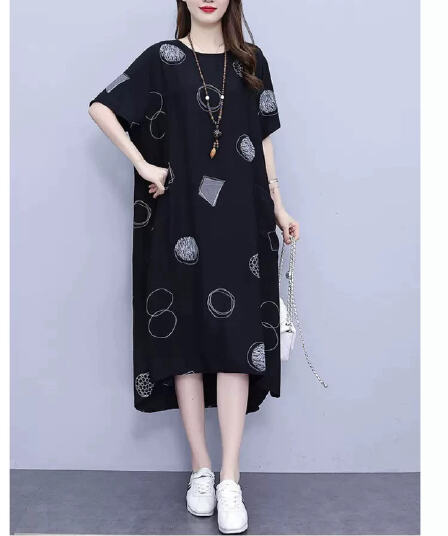 빅 사이즈 미니멀리즘 오픈 가디건 POLO 칼라 엄마 셔츠 중간 길이 지방 mm 드레스 표지 배 반소매 외국 가스 치마