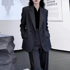 批发灰色西装<b class='q'>套装</b>女2026春季新款宽松<b class='q'>休闲</b>气质职业装高级感西服正装女