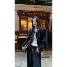 批发小仙倪子韩系小香风女秋季2026新款高级感正肩外套巨好看气质上衣