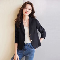 批发咖色短款西装外套女2026新款春秋季休闲小个子气质今年流行小西服
