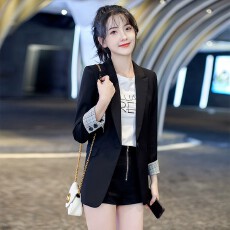 批发黑色小<b class='q'>西装</b>外套<b class='q'>女</b>春秋季2026新款休闲小个子短款修身今年流行西服
