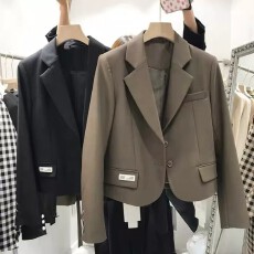批发<b class='q'>韩国</b>东大门2022春秋季新款短款小西装外套气质炸街小个子西服上衣