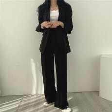 批发新款春秋季韩版西装套装高级感洋气减龄时尚中<b class='q'>长款</b>小个子西装亮色
