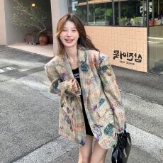 批发时尚涂鸦<b class='q'>格子</b>西装外套女2026年春秋季新款小个子休闲设计感西服潮