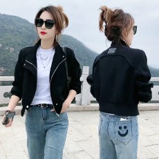 批发独特别致黑色<b class='q'>夹克</b>短外套<b class='q'>女</b>士春秋款2026新款爆款小个子休闲棒球服