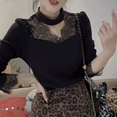 批发报单有货<b class='q'>时尚</b>拼接设计感长袖<b class='q'>T</b><b class='q'>恤</b>女装气质蕾丝镂空打底衫上衣