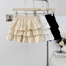 批发报单有货芭蕾风荷叶边层层蛋糕半身裙<b class='q'>高腰</b>显瘦A字防走光蓬蓬短裙