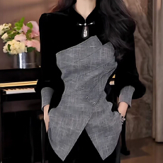 批发报单有货秋季新款大码女装<b class='q'>胖</b><b class='q'>mm</b>黑色长袖T恤修身显瘦休闲百搭上衣