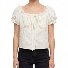 批发报单有货纯欲法式泡泡短袖一字肩衬衫女超好看白色小衫修身上衣