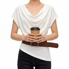 批发报单有货法式荡领短袖t恤春夏纯欲设计感小众气质收腰上衣皮带款