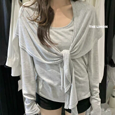 批发报单有货春新款女装慵懒气质百搭薄款长袖<b class='q'>T</b><b class='q'>恤</b>外搭披肩上衣两件套