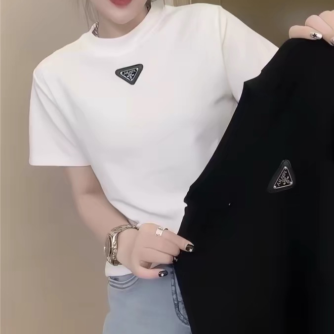 주문 재고 있음 가슴 삼각형 표준 라운드 넥 반팔 동정 기초 섹션 미니멀리즘 다용도 캐주얼 만나는 맨위