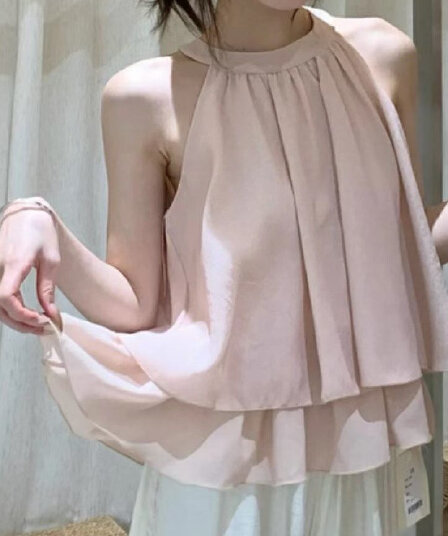 재고 있음 달콤함 부드러운 오프숄더 행침 목 조끼 슬립 여성 여름 고유 한 Chic 프릴 프랑스식 작은 셔츠 맨위