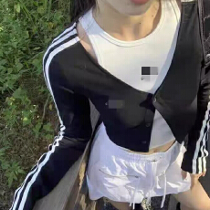 批发有货美式运动风吊带背心两件套秋甜酷短款小个子<b class='q'>外套</b>开衫长袖<b class='q'>上装</b>