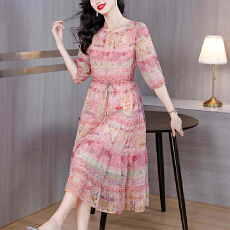 批发真丝<b class='q'>连衣裙</b>夏2026年新款轻熟风气质女神范法式裙高端名媛桑蚕丝裙