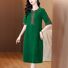 批发真丝杭州高端<b class='q'>连衣裙</b>夏2026新款桑蚕丝时尚<b class='q'>连衣裙</b>妈妈